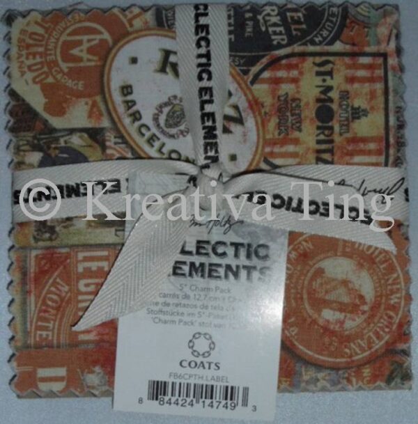5x5" Tim Holtz tyg 8 st Label